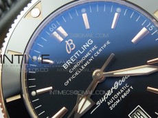SuperOcean 42mm AB2010 RG B50 1:1 Best Edition Black Dial Black Ceramic Bezel on Black Rubber strap A2824