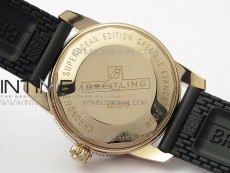 SuperOcean 42mm AB2010 RG B50 1:1 Best Edition Black Dial Black Ceramic Bezel on Black Rubber strap A2824