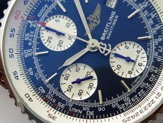 Navitimer 41mm SS B50 Best Edition SS Blue Dial Stick Markers on Blue Leather Strap A7750