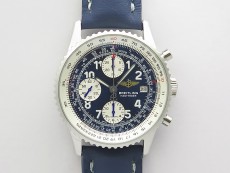 Navitimer 41mm SS B50 Best Edition SS Blue Dial Numeral Markers on Blue Leather Strap A7750