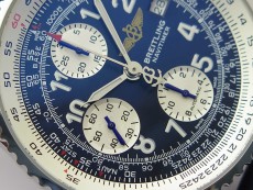 Navitimer 41mm SS B50 Best Edition SS Blue Dial Numeral Markers on Blue Leather Strap A7750