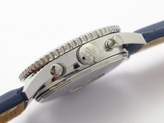 Navitimer 41mm SS B50 Best Edition SS Blue Dial Numeral Markers on Blue Leather Strap A7750