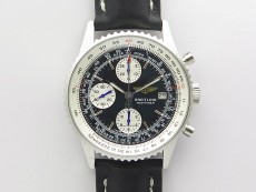 Navitimer 41mm SS B50 Best Edition SS Black Dial Stick Markers on Black Leather Strap A7750
