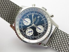 Navitimer 41mm SS B50 Best Edition SS Black Dial Stick Markers on SS Bracelet A7750