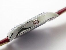 Ladies' De Ville Trésor Diamond SS 3AF 1:1 Best Edition White Dial On Red Leather Strap Swiss Quartz