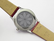 Ladies' De Ville Trésor Diamond SS 3AF 1:1 Best Edition White Dial On Red Leather Strap Swiss Quartz