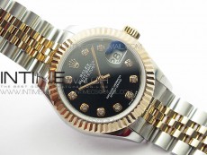 Datejust 31mm 279173 SS/RG BP Best Edition Black Crystal Markers Dial on SS/RG Jubilee Bracelet ETA2671