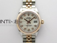 Datejust 31mm 279173 SS/RG BP Best Edition White MOP Crystal Markers Dial on SS/RG Jubilee Bracelet ETA2671