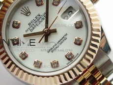 Datejust 31mm 279173 SS/RG BP Best Edition White MOP Crystal Markers Dial on SS/RG Jubilee Bracelet ETA2671