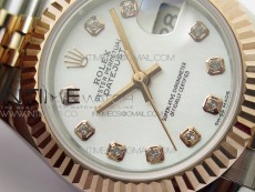 Datejust 31mm 279173 SS/RG BP Best Edition White MOP Crystal Markers Dial on SS/RG Jubilee Bracelet ETA2671