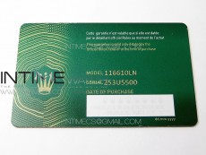 Rolex Warranty Card with tag 2020 Version