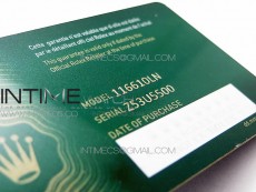 Rolex Warranty Card with tag 2020 Version