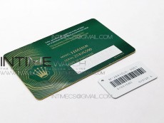 Rolex Warranty Card with tag 2020 Version