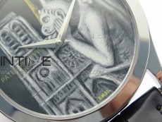 Classic 5077P-102 SS Case FLF Best Edition Real Enamel Dial 3 Black Leather strap Cal.240