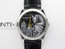 Classic 5077P-102 SS Case FLF Best Edition Real Enamel Dial 4 Black Leather strap Cal.240