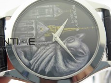 Classic 5077P-102 SS Case FLF Best Edition Real Enamel Dial 4 Black Leather strap Cal.240
