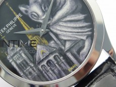 Classic 5077P-102 SS Case FLF Best Edition Real Enamel Dial 4 Black Leather strap Cal.240