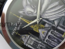 Classic 5077P-102 SS Case FLF Best Edition Real Enamel Dial 4 Black Leather strap Cal.240