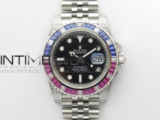 GMT-Master II Red/Blue Diamonds Bezel 904L Steel GMF Best Edition SA3285 CHS V3
