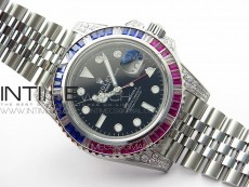 GMT-Master II Red/Blue Diamonds Bezel 904L Steel GMF Best Edition SA3285 CHS V3
