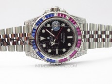 GMT-Master II Red/Blue Diamonds Bezel 904L Steel GMF Best Edition SA3285 CHS V3
