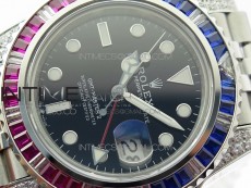 GMT-Master II Red/Blue Diamonds Bezel 904L Steel GMF Best Edition SA3285 CHS V3