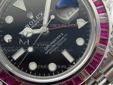 GMT-Master II Red/Blue Diamonds Bezel 904L Steel GMF Best Edition SA3285 CHS V3