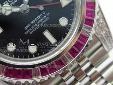 GMT-Master II Red/Blue Diamonds Bezel 904L Steel GMF Best Edition SA3285 CHS V3