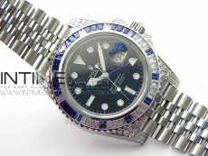 GMT-Master II White/Blue Diamonds Bezel 904L Steel GMF Best Edition SA3285 CHS V3