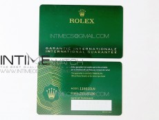 Rolex Warranty Card with tag 2020 Version