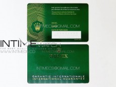 Rolex Warranty Card with tag 2020 Version