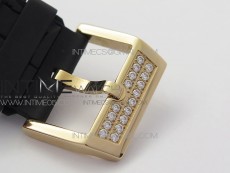 Vanguard V45 Chrono RG pave crystals ABF Best Edition Black Dial on Black Gummy Strap A7750