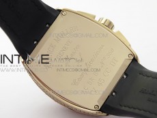 Vanguard V45 Chrono RG pave crystals ABF Best Edition Black Dial on Black Gummy Strap A7750