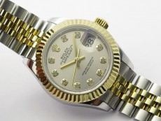 Datejust 28mm 279173 SS/YG BP Best Edition Silver Crystals Markers Dial on SS/YG Jubilee Bracelet ETA2671