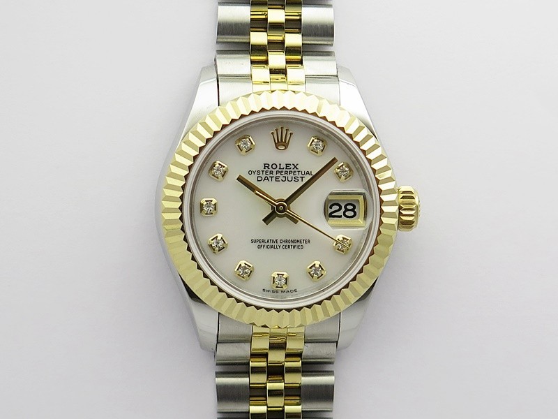 Datejust 28mm 279173 SS/YG BP Best Edition White MOP Crystals Markers Dial on SS/YG Jubilee Bracelet ETA2671