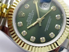 Datejust 28mm 279173 SS/YG BP Best Edition Green Crystals Markers Dial on SS/YG Jubilee Bracelet ETA2671