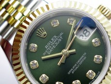 Datejust 28mm 279173 SS/YG BP Best Edition Green Crystals Markers Dial on SS/YG Jubilee Bracelet ETA2671