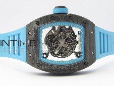 RM055 Real NTPT ZF 1:1 Best Edition Skeleton Dial on Blue Rubber Strap SEIKO Movement