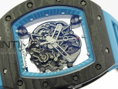 RM055 Real NTPT ZF 1:1 Best Edition Skeleton Dial on Blue Rubber Strap SEIKO Movement