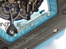 RM055 Real NTPT ZF 1:1 Best Edition Skeleton Dial on Blue Rubber Strap SEIKO Movement