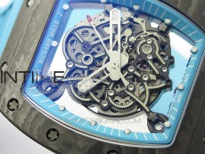 RM055 Real NTPT ZF 1:1 Best Edition Skeleton Dial on Blue Rubber Strap SEIKO Movement