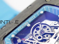 RM055 Real NTPT ZF 1:1 Best Edition Skeleton Dial on Blue Rubber Strap SEIKO Movement