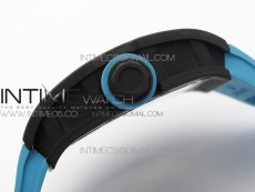 RM055 Real NTPT ZF 1:1 Best Edition Skeleton Dial on Blue Rubber Strap SEIKO Movement