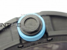 RM055 Real NTPT ZF 1:1 Best Edition Skeleton Dial on Blue Rubber Strap SEIKO Movement