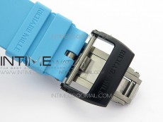 RM055 Real NTPT ZF 1:1 Best Edition Skeleton Dial on Blue Rubber Strap SEIKO Movement