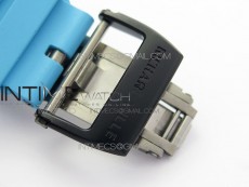 RM055 Real NTPT ZF 1:1 Best Edition Skeleton Dial on Blue Rubber Strap SEIKO Movement