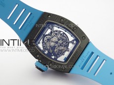 RM055 Real NTPT ZF 1:1 Best Edition Skeleton Dial on Blue Rubber Strap SEIKO Movement