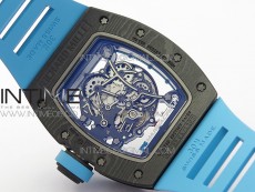 RM055 Real NTPT ZF 1:1 Best Edition Skeleton Dial on Blue Rubber Strap SEIKO Movement