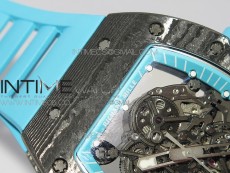 RM055 Real NTPT ZF 1:1 Best Edition Skeleton Dial on Blue Rubber Strap SEIKO Movement