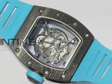 RM055 Real NTPT ZF 1:1 Best Edition Skeleton Dial on Blue Rubber Strap SEIKO Movement